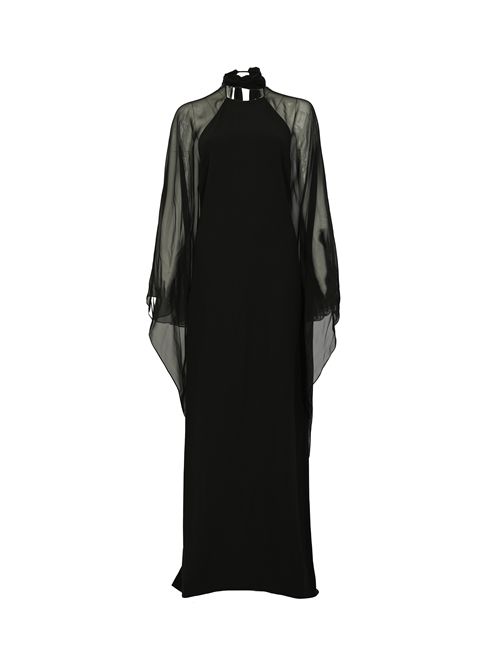 Abito lungo in cady stretch con maniche in chiffon ALBERTA FERRETTI | A0408 51340555